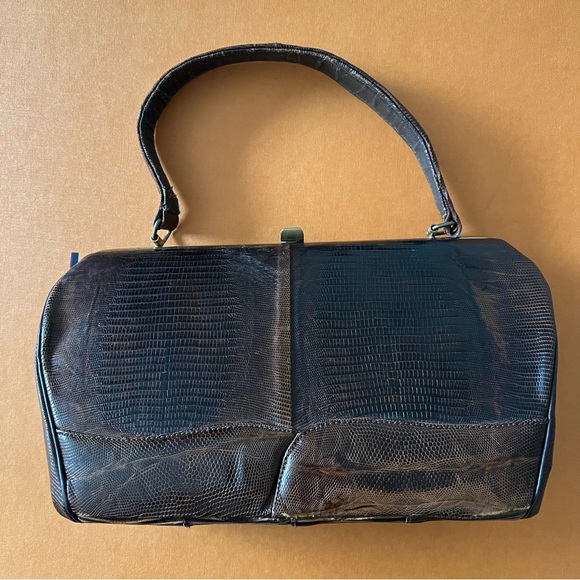 Alligator Purse Handle-bag Brown Clutch - Picture 4 of 6